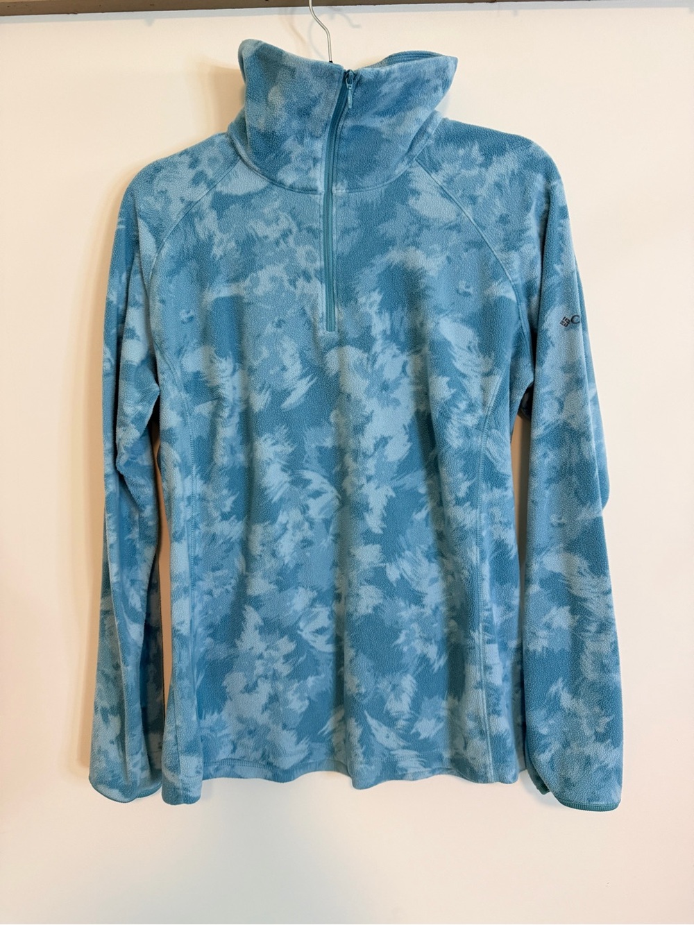 Columbia Light Blue Tie-Dye Half-Zip Fleece Pullover